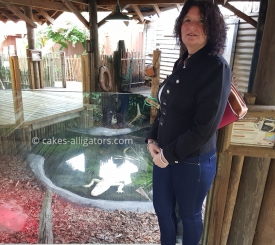 Elaine in front of an enclosure at CRoc Fest