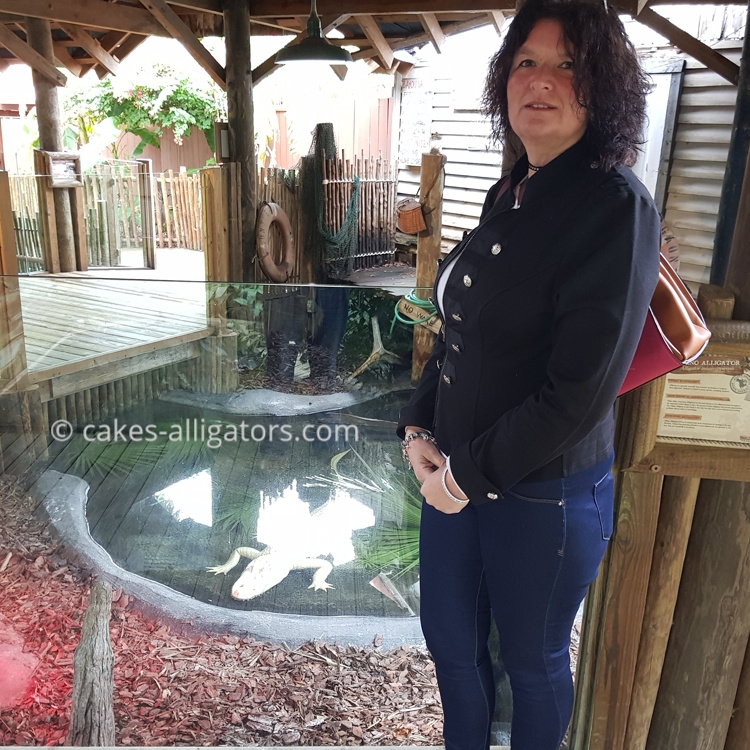 Elaine in front of an enclosure at CRoc Fest